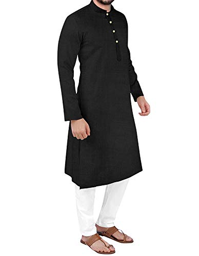 Image of Gauri Laxmi Enterprise Men Cotton Blend Straight Kurta