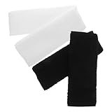 NUOBESTY 2 Pair Plush Chair Armrest Pads for Office Wheelchair Soft Warm Cushion Covers with Easy Installation Minimalist Design Elbow Support Protectors in White Black