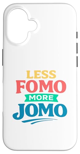 Less FOMO More JOMO Minimalist Retro Vintage Quote Design �X�}�z�P�[�X iPhone 16 �p