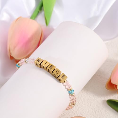 Image of BAYLAY Inspirational Family Lettter Bead Bracelet For Women,Jewelry Gifts For Granddaughter /Daughter /Mom /Sister /Wife /Niece /Aunt /Friend /Nana /Gigi,Mothers Day,Birthday