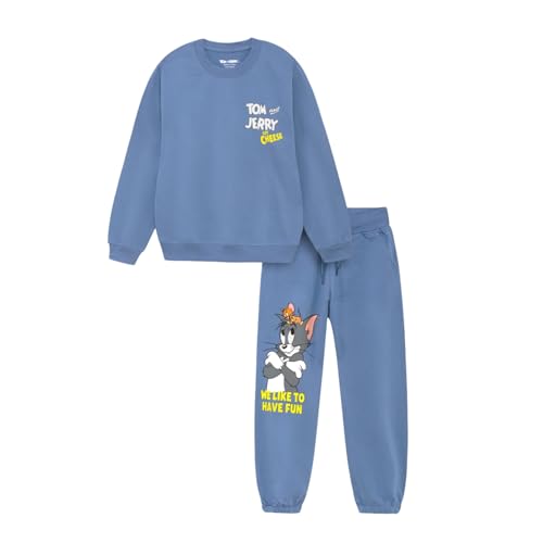 Image of Nap Chief Kids Cotton Official Tom & Jerry Printed Co ord set for Boys & Girls, Sweatshirt and Joggers Clothing Set for Casual Wear
