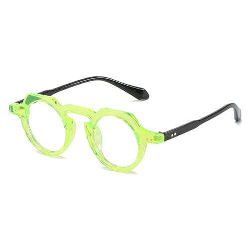 Petites lunettes de soleil rondes femmes rétro rivets nuances hommes vert fluorescent