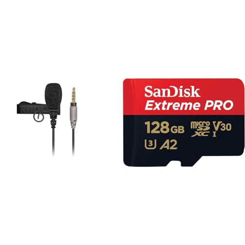 RØDE SmartLav+ Smartphone Lavalier Microphone with TRRS Connector for Broadcast, Filmmaking & SanDisk 128GB Extreme PRO microSDXC card + SD adapter + RescuePro Deluxe, up to 200 MB/s