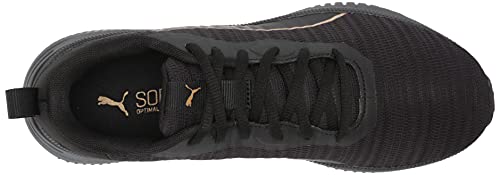 PUMA PUMA Women's Flyer Flex Running Shoe, Black-Team Gold, 11