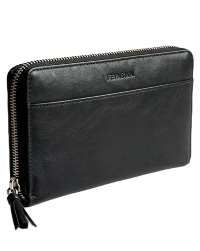 Portefeuille cuir véritable noir Ronja le cadeau idéal pour femme