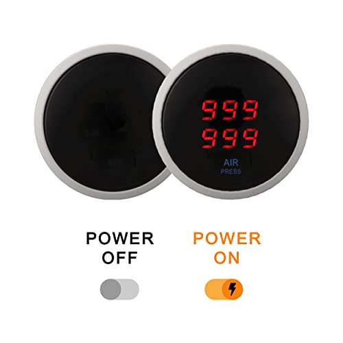 Image of MOTOR METER RACING 52mm 2-1 /16 inch Digital Dual Air Ride Air Pressure Gauge
