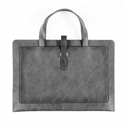 PUレザー封筒ケースホルダー PUレザー 書類ポーチ オーガナイザー ファイルホルダー付き - 255x360mm、ブラウン、ブルー、グレー(Grey)