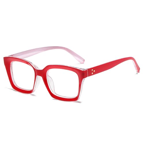 Lunettes femme rouge transparent tendance et monture universelle rétro