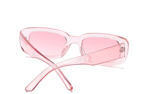 Image of IKANOO Retro Rectangle Sunglasses for Women Men Small Square Frame Trendy Y2K 90's Black Sunglasses
