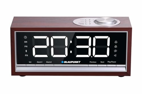BLAUPUNKT CR60BT Bluetooth Radio Alarm Clock Brown Wood