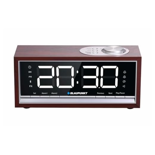 Blaupunkt CR60BT radioväckarklocka med Bluetooth klockradio FM PLL-radio med 60 stationsminne dubbellarm snooze-funktion LED-skärm