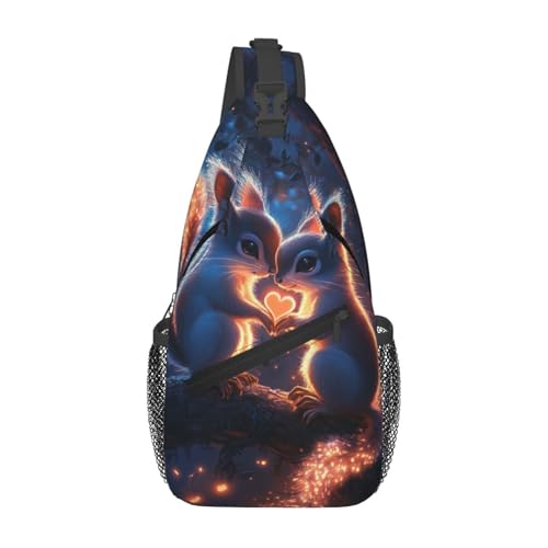 Image of Crossbody Bag Squirrel Couple Sling Bag Backpack Chest Bags Shoulder Bag for Women Men