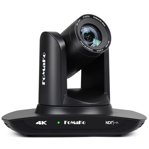 Image of FoMaKo 4K PTZ Camera HDMI NDI AI Auto-Tracking Gen 3, 20X Optical Zoom, PTZ Camera 4K for Church Worship,(Support NDI 6 & NDI HX3) K20UH NDI Version,Black