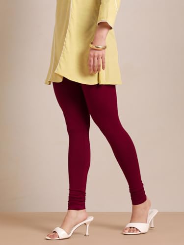 Image of TWIN BIRDS Tailored Cut and Classic Fit Super Stretchable Elastane Fabric Churidar Leggings for Women