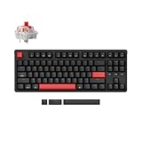 【国内正規品】Keychron C3 Pro カスタムゲーミングキーボード、コンパクトテンキーレスレイアウト/USレイアウト/赤色LEDバックライト/有線接続メカニカルキーボード/ガスケットマウント/Mac Windows Linux対応 (Keychron K Pro赤軸)