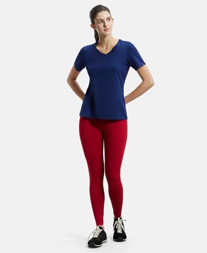 Image of Jockey AW87 Women Super Combed Cotton Elastane Stretch Leggings with Ultrasoft Waistband