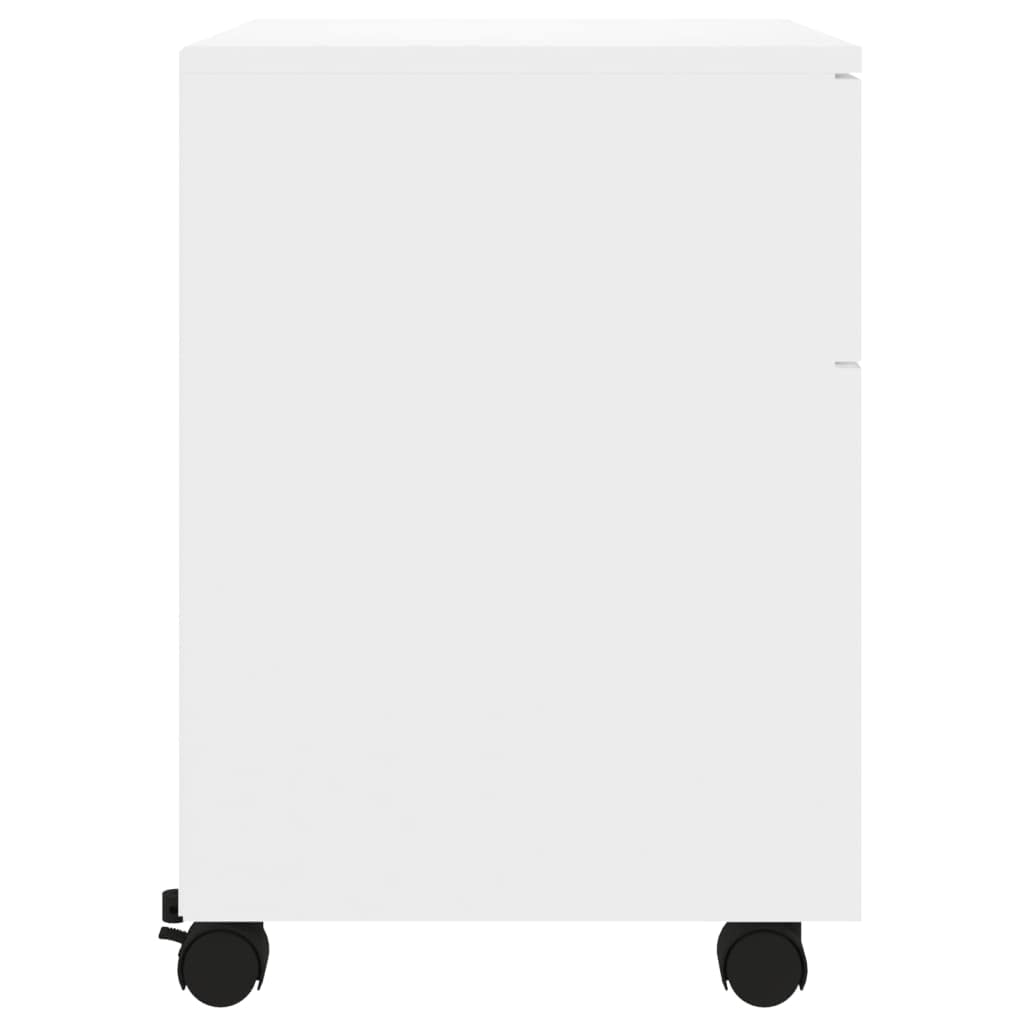 Rollcontainer Rollen Aktenschrank mit Schublade und Unterschrank, mobiler Büroschrank aus Holzwerkstoff, für Zuhause und Büro, Weiß 45x38x54 cm Holzwerkstoff