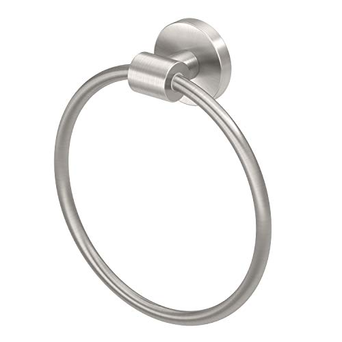 Image of Gatco 4672 Reveal Towel Ring, Satin Nickel | Wall Mount 6.63 inch Dia. Towel Holder Ring