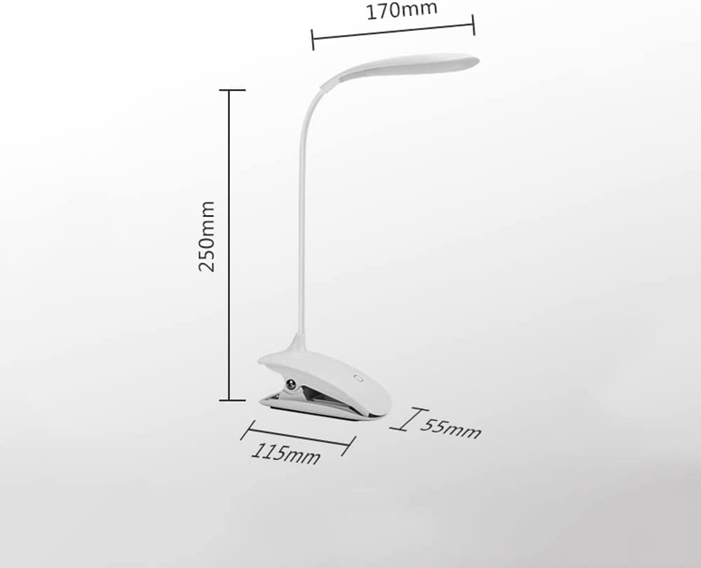 Home Office Luce LED ricaricabile pieghevole a clip lettura tavolo ° tubo regolabile per letto Light lampada lampade da scrivania