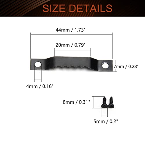 Image of MroMax 100PCS Sawtooth Picture Hangers Iron Picture Hangers 1.77 inch x 0.24 inch Double Hole Picture Frames Hangers for Hanging Clock Paintings Artwork Picture Frame Hook Photos Black