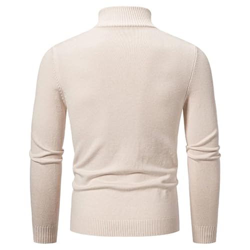 Men Winter Mock Neck Half Zipper Sweater Long Sleeve Slim Fit Warm Knitted Pullovers Tops2