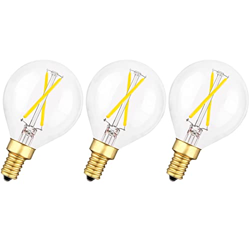 E12 Led Light Bulb Dimmable Daylight White 5000K, G16.5 Globe Light Bulb 2W Equal 25 Watt Light Bulbs 200Lm Ac120V E12 Candelabra Bulb 25W For Chandeliers, Ceiling Fan, Vanity, 3-Pack #TOP23