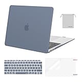 MOSISO Funda Compatible con MacBook Air 13 Pulgadas M1 2021 2020 2019 2018, Plástico Carcasa para Macbook Air 13 Pulgadas A2337 A2179 A1932&Teclado Cubierta&Protector Pantalla&Bolsa,Azul Haze
