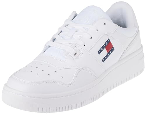 Tommy Jeans Sneakers Con Suola Preformata Uomo Scarpe, Bianco (White), 40