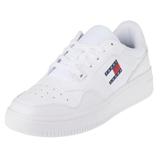 Tommy Jeans Sneakers con Suola Preformata Uomo Scarpe, Bianco (White), 42