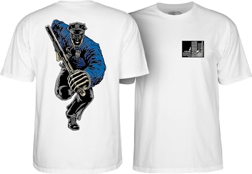 Powell Peralta Chris Senn Cop t-shirts en coton pour le skateboard de rue