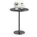 cozynest home Small Round Side Table, Metal End Table, Pedestal Coffee Table with Marble Base, Bedside Table for Living Room, Small Space, Bedroom, Couch Sofa, Balcony, Black