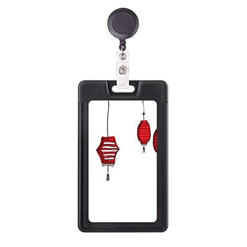 Porte-badge rétractable de bureau style Année du coq rouge
