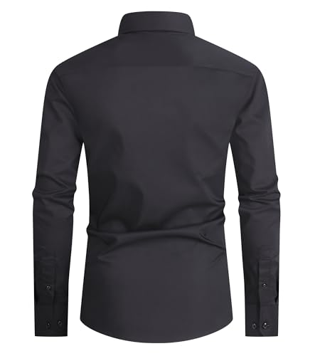 Alex Vando Mens Dress Shirt Easy Care Slim Fit Long Sleeve Cotton Stretch Button Down Shirt2
