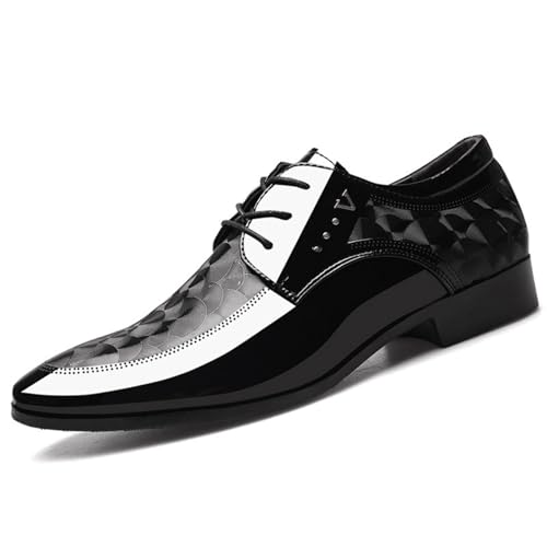 Men's Dress Shoes Shiny Patent Leather Tuxedo Oxfords Business Derby Shoes Formal Wedding Shoes Classic Suit Shoes