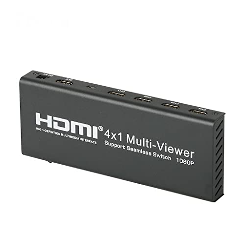 Microware HDMI Multi-Viewer 4x1 Seamless Switcher with IR Reimote Control and 6 Display Mode Supports HD 1080P for PS4 PC DVD-image-43