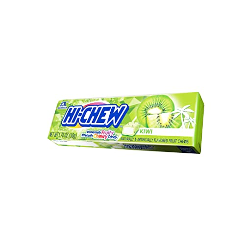 HI-CHEW Kiwi Sticks, 15-Pack, Unique Fun Soft & Chewy Taffy Candy, 1.76oz Each - Made with Immensely Juicy Fruity Flavors