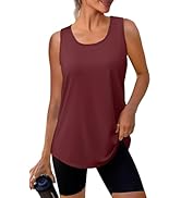 WIHOLL Workout Tank Tops for Women Sleeveless Running Loose Fit Yoga Tops Active Shirts Sports Gy...