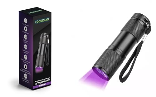 DOSIDIAG Lampe Torche UV 395nm – Détecteur Multifonction : Fuites, Urine Animale, Scorpions,...