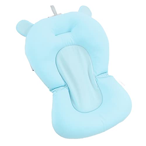 Image of Baby Bath seat Cushion, Foldable Adjustable Infant Bath, Bathing Tub Seat Newborn Bath Anti Slip Cushion Seat for Newborn Baby (Blue Bear)