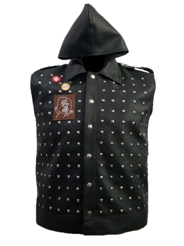 hifa WD 2 Watch Dogs Marcus Holloway Black Studded Dedsec Wrench Shawn Baichoo Real Leather2