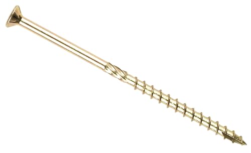 6mm x 160mm (70mm) (Pack of 20) Yellow 'M' Hardened Countersunk Torx Wood Timber Construction Screw Sleepr Screws with Flat Head High Performacne Carpenter Screws X10-X12BC