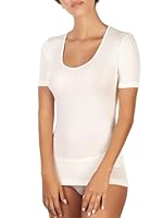 EGI Damen-Halbarmshirt aus 85% Wolle und 15% Seide mit Satinrand, Artikel 142, Bianco, XL