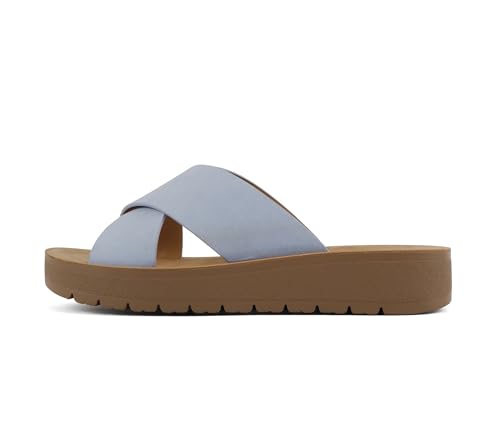 Image of Soda LUCY ~ Women Open Toe Flatform Platform Crisscross Band Upper Fashion Slide Sandals