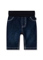 Sanetta Baby-Jeans Blau | Praktische und Bequeme Unisex Webhose aus Baumwolle. Gefütterte Hose mit Umschlagbund in Jeans-Optik | Baby Bekleidung