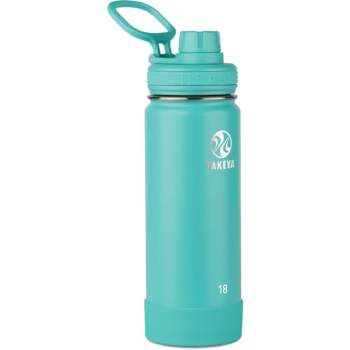 Image of Takeya Actives Stainless Steel Water Bottle, Insulated Spout Lid, Keeps Drinks Cold 24 Hrs, Leakproof, Durable, Dishwasher Safe, Ideal for Gym, Travel, Fits Most Cup Holders, 18 oz /Teal