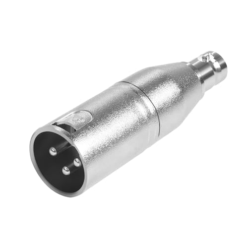 QIANRENON XLR Male to BNC Female Adaptor Converter 3Pin XLR Plug to BNC Socket Coaxial Analogue video connector extended conversion XLR/BNC