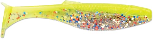 Rapala CrushCity Mayor Soft Plastic Paddle Tail Swimbait, Strong Kicking Action for Swim Jigs & Underspins, Bass, Redfish, Trout, Snook, Walleye & More, Hot Firecracker, 4"