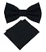 Produktbild TigerTie - SET Jungenfliege + Einstecktuch in schwarz einfarbig Uni - Fliegen Gr. 29 bis 50 cm Halsumfang verstellbar + Aufbewahrungsbox