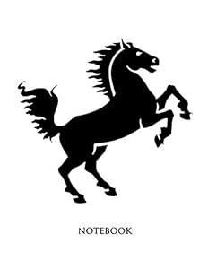 Horse Notebook: Half Picture Half Wide Ruled Notebook - Large (8.5 x 11 inches) - 110 Numbered Pages - Black Softcover