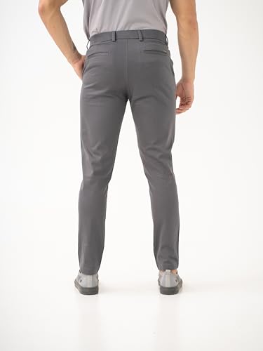Image of The Pant Project Luxury Cotton Chinos Pants for Men | Stylish Slim Fit Men's Wear Trousers for Office or Party | Mens Fashion Dress Trouser with 2 Way Stretch
